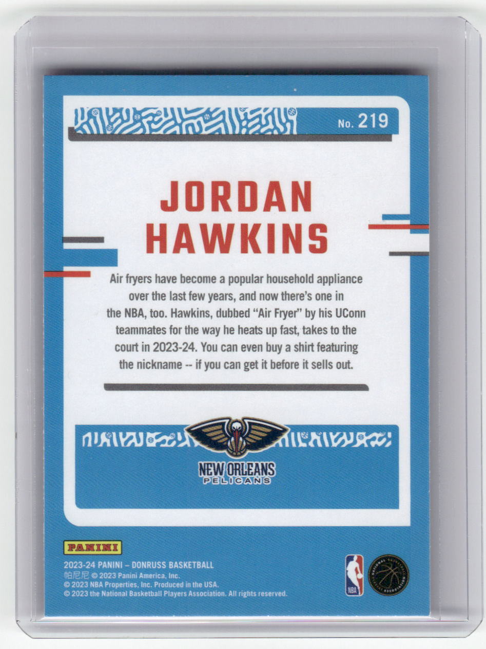2023-24  JORDAN HAWKINS Red Rated Rookie Donruss Int Pelicans #219