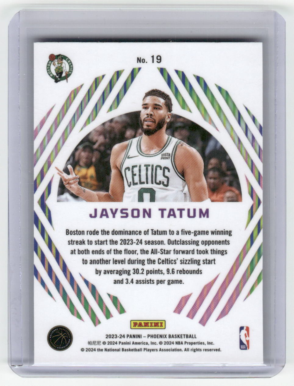 2023-24 JAYSON TATUM Mystique Phoenix Celtics #19