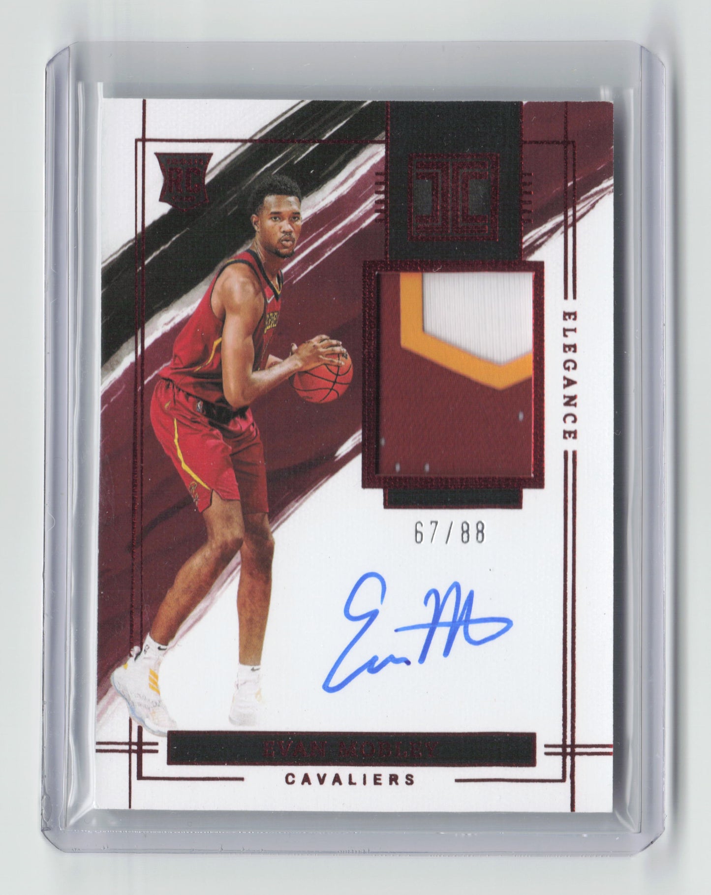 2021-22 EVAN MOBLEY Rookie Patch Auto RPA 67/88 On Card Impeccable Cavaliers