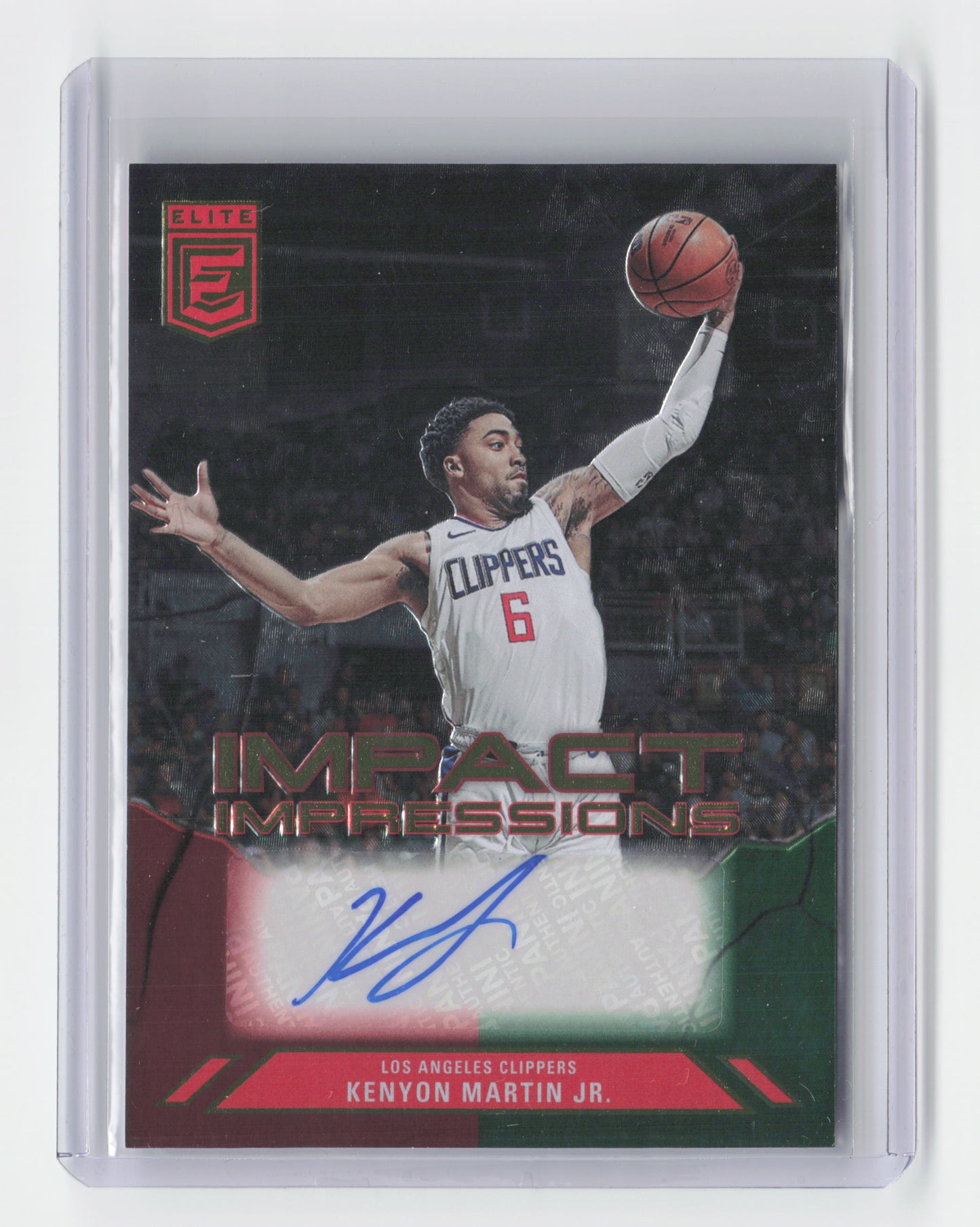 2023-24 KENYON MARTIN JR. Red/Green Impact Impressions Autograph Elite Clippers