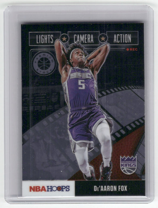 2019-20 De'Aaron Fox Lights Camera Action Hoops Kings #3