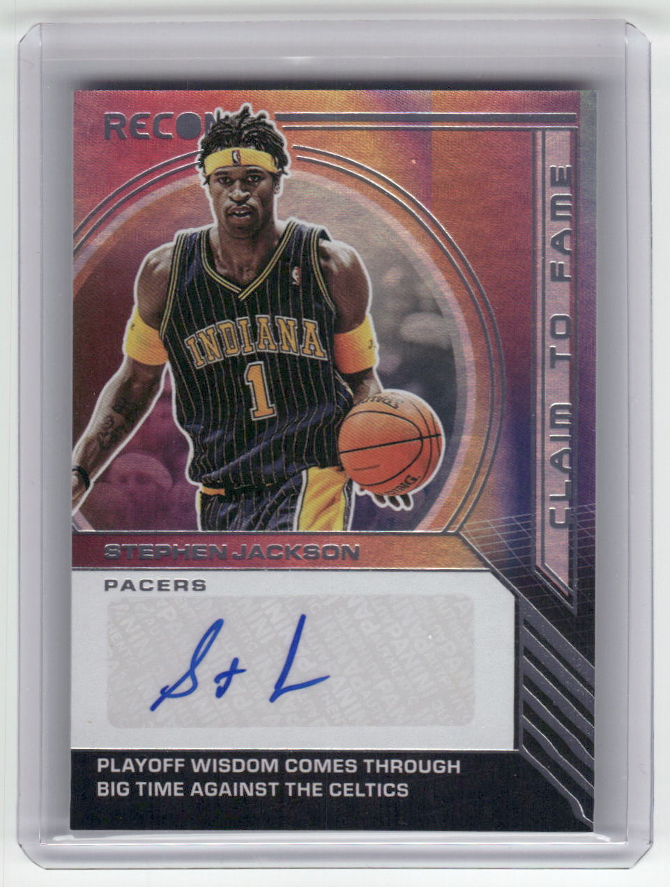 2022-2023 STEPHAN JACKSON Claim to Fame 102/125 Recon Pacers CFS-SJK