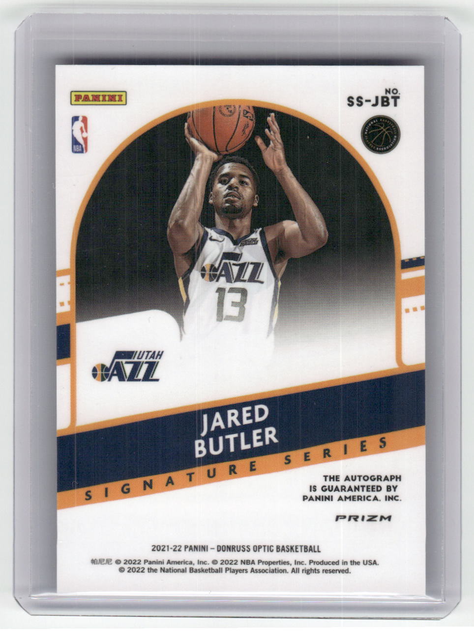 2021-2022 JARED BUTLER Rookie Signature Series Jazz SS-JBT