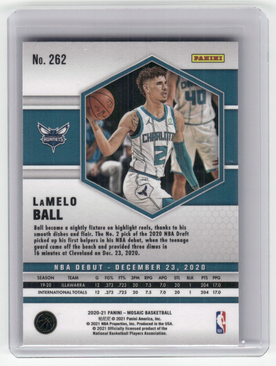2020-21 LAMELO BALL Rookie Base Mosaic Hornets #262