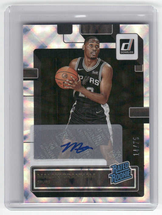 2022-23 MALAKI BRANHAM Rated Rookie Diamond Auto 14/75 Donruss #220