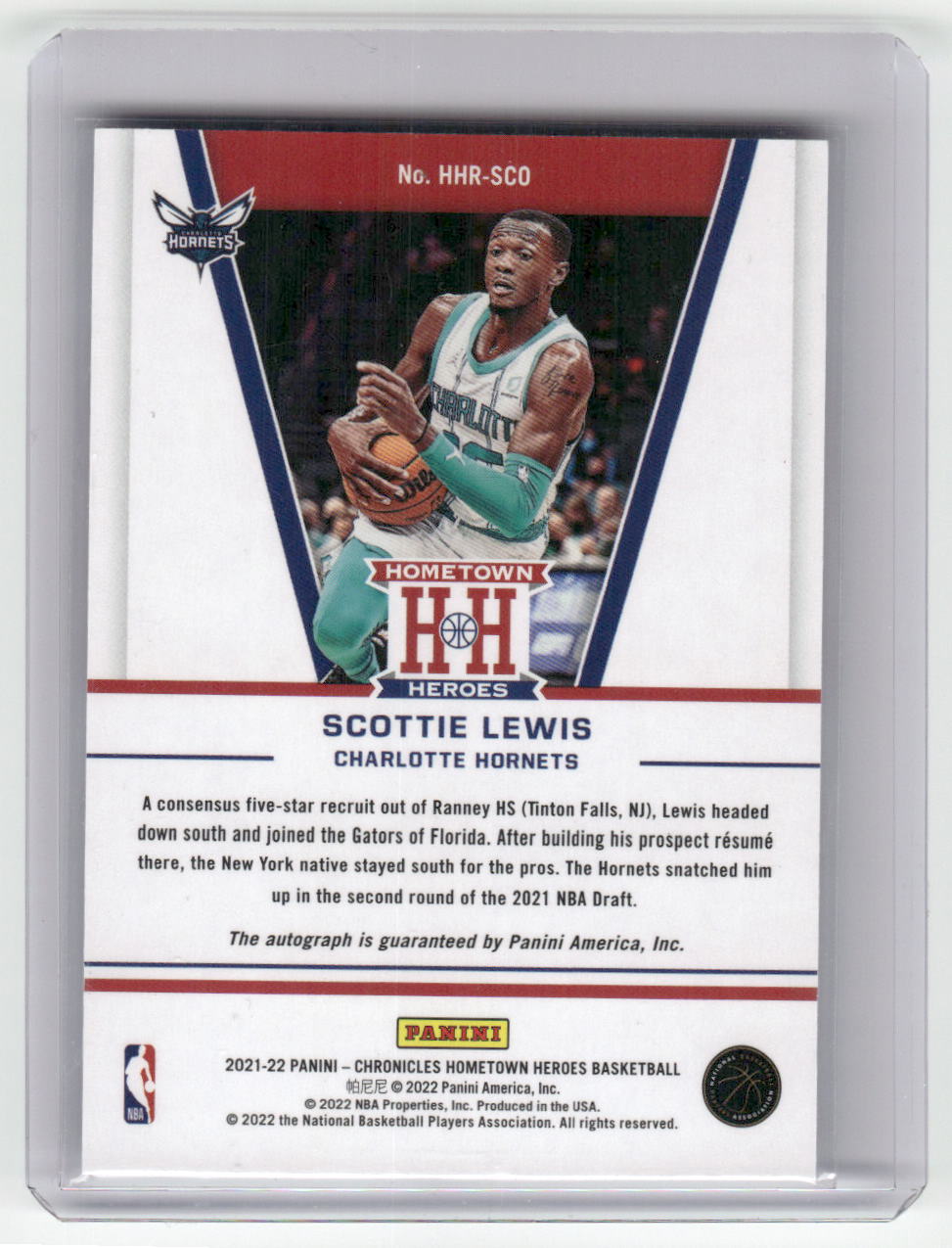 2021-22 SCOTTIE LEWIS Home Town Heroes 27/75 Chronicles Hornets