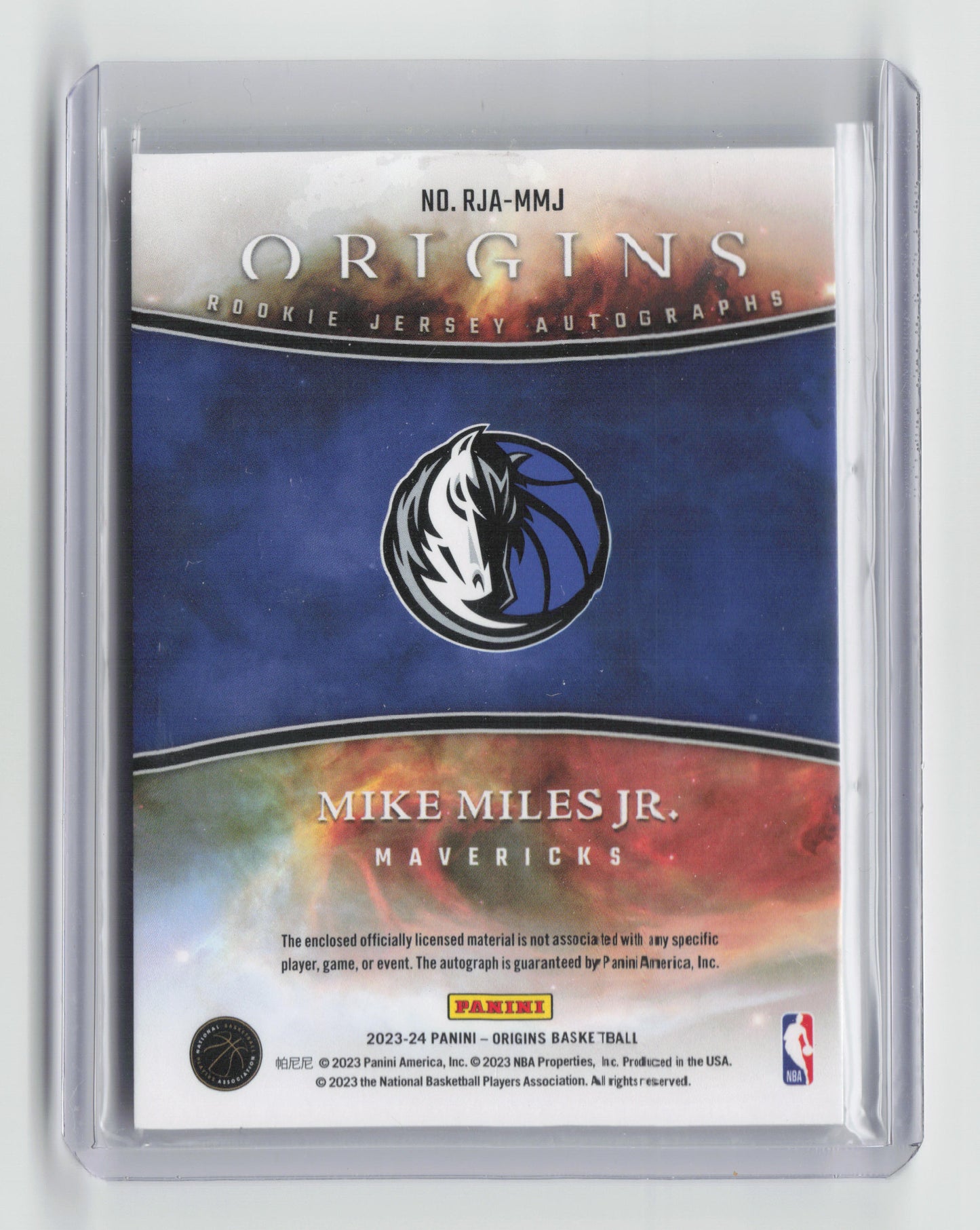 2023-24 MIKE MILES JR. Rookie Patch Auto RPA RC Origins Mavericks #RJA-MMJ