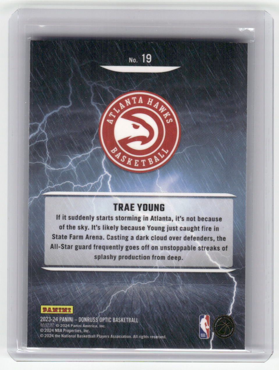 2023-24 TRAE YOUNG Raining 3s Optic Hawks #19