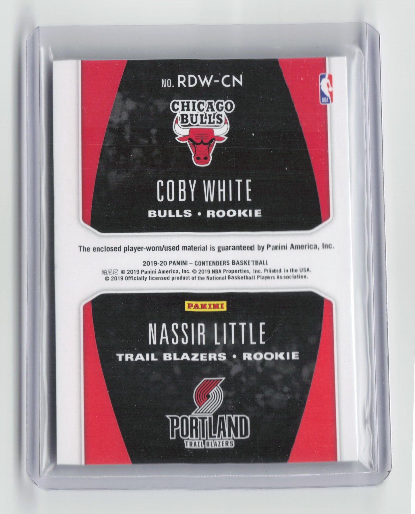 2019-20 COBY WHITE/NASSIR LITTLE Rookie Ticket Contenders #RDW-CN