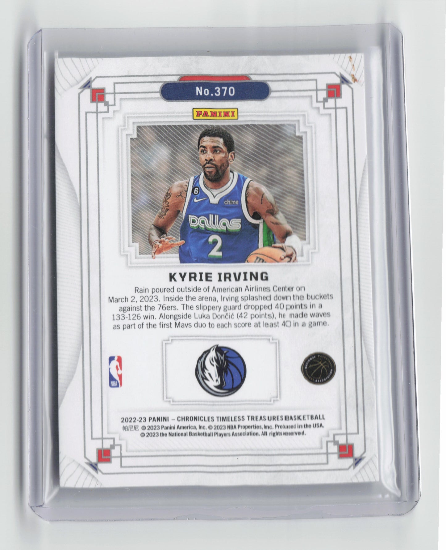 2022-23 KYRIE IRVING Timeless Treasures 033/149 Red Chronicles Mavericks #370