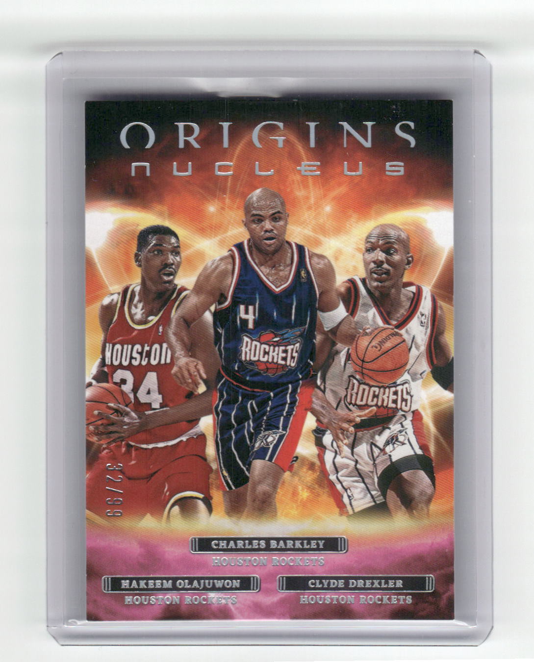 2022-23 DREXLER OLAJUWON BARKLEY Nucleus Pink 32/99 Origins Rockets