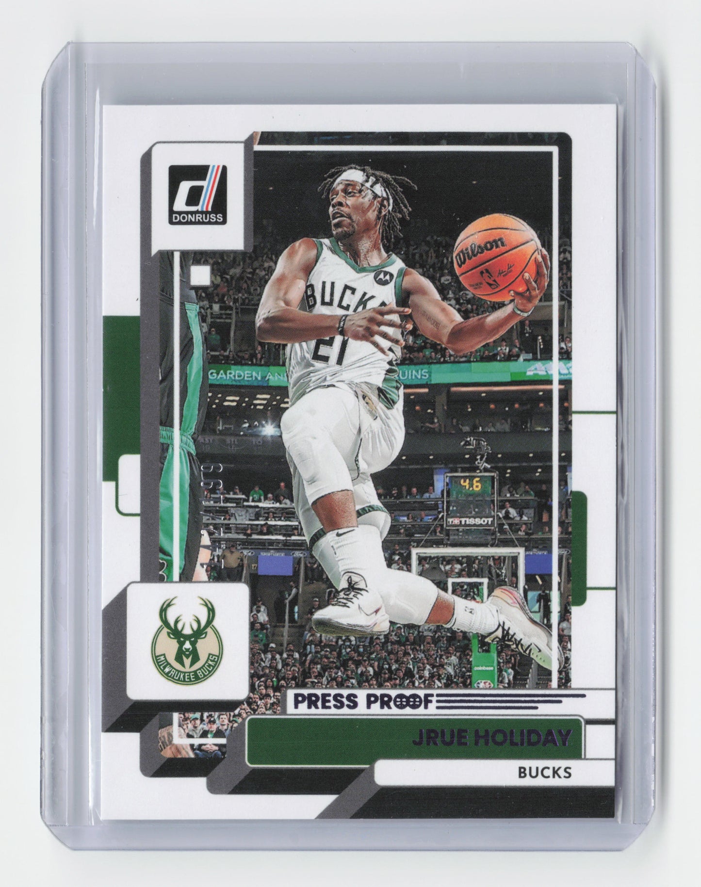 2022-23 JRUE HOLIDAY Press Proof Purple 142/199 Donruss Bucks #55