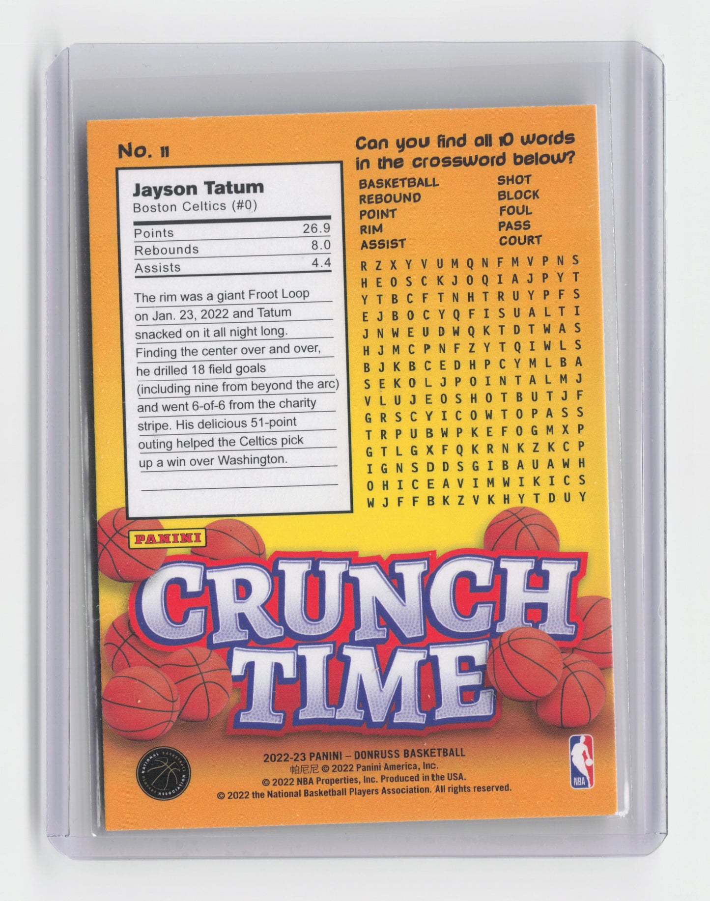 2023-24 JAYSON TATUM Crunch Time Donruss Celtics #8