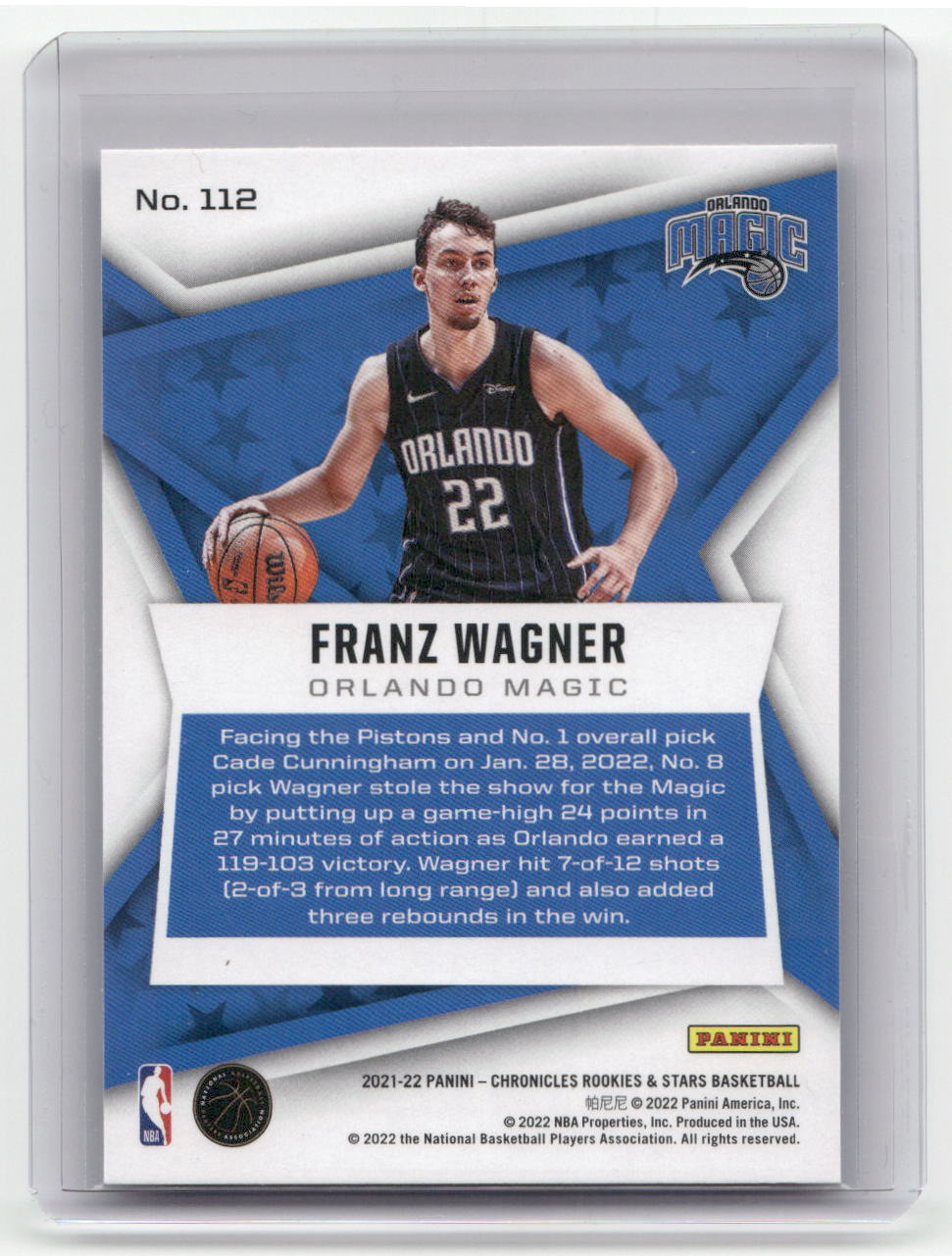 2021-22 FRANZ WAGNER Rookies & Stars Chronicles Magic #112