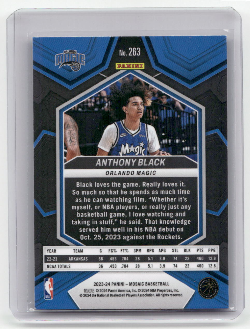2023-24 ANTHONY BLACK NBA Debut RC Mosaic Magic #263