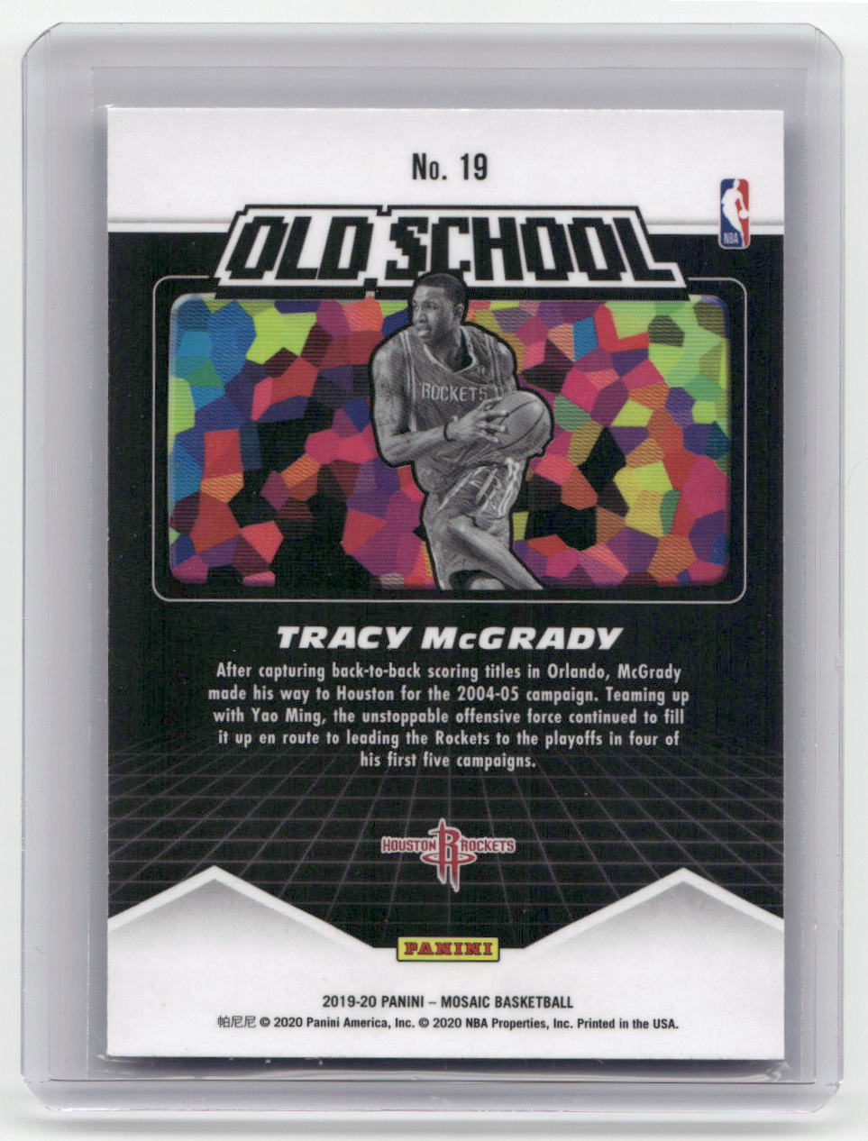 2019-20 TRACY McGRADY Old School Mosaic Rockets #19