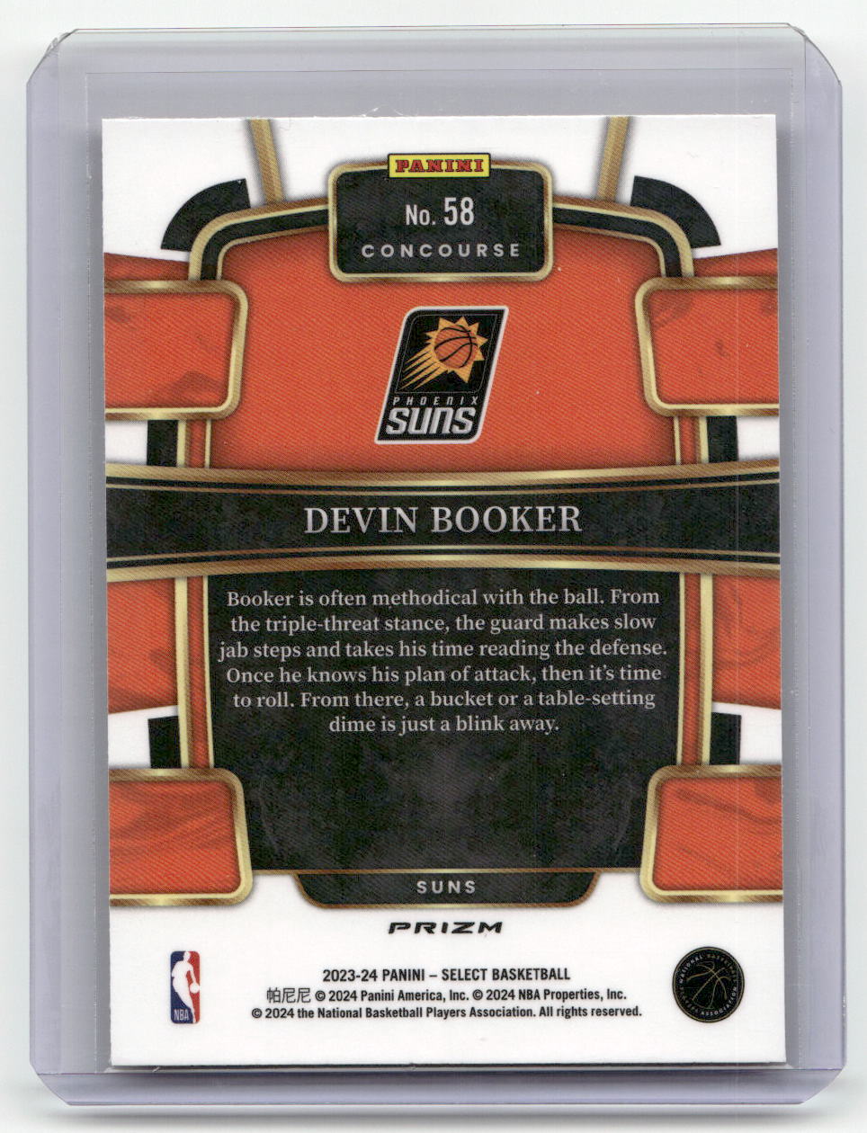 2023-24 DEVIN BOOKER Red Wave Select Suns #58