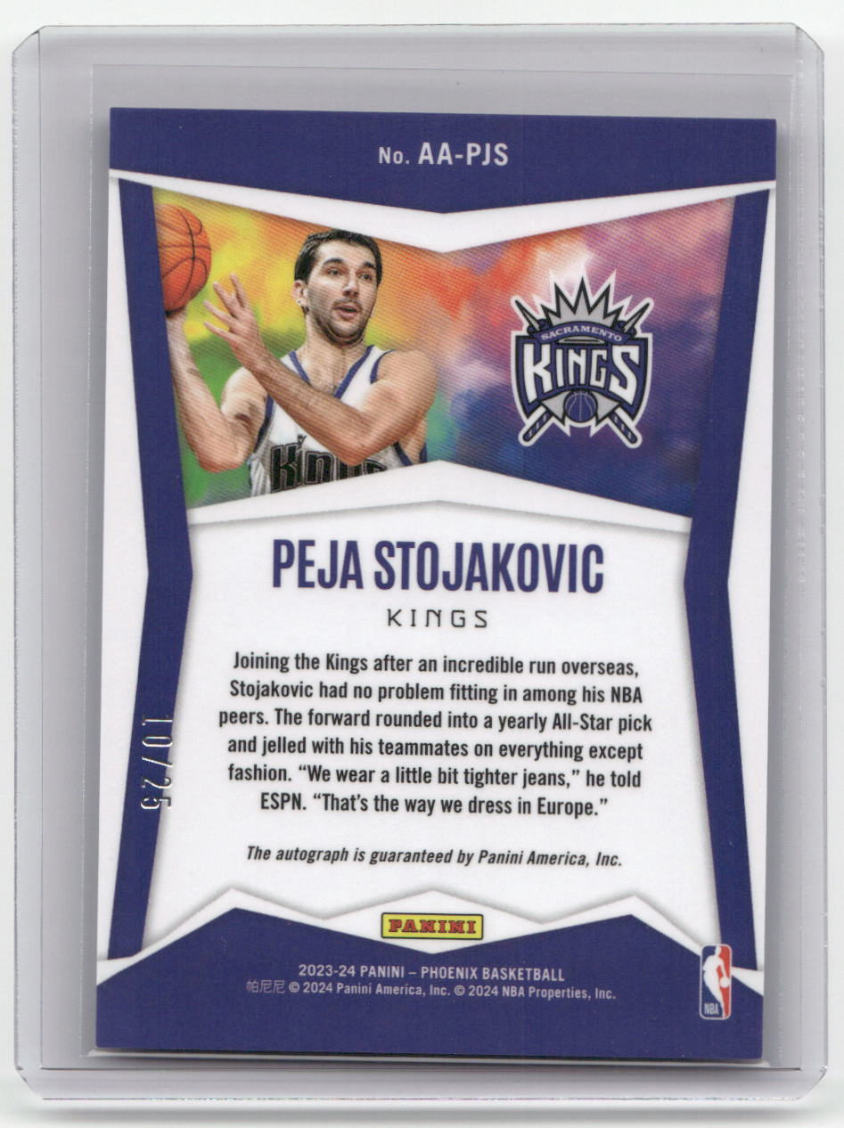 2023-24 PEJA STOJAKOVIC Ascension Autographs Purple 10/25 AA-PJS