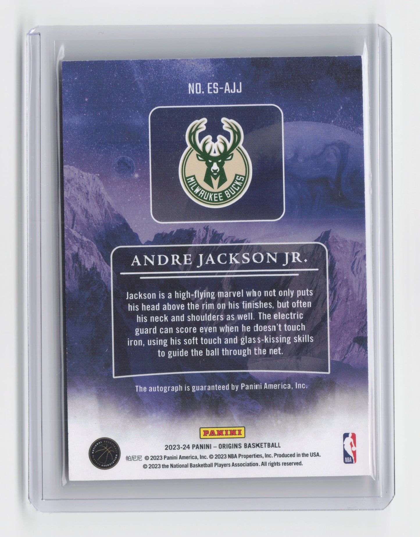 2023-24 ANDRE JACKSON JR. RC Elevation Red 15/49 Autograph Origins Bucks #ES-AJJ