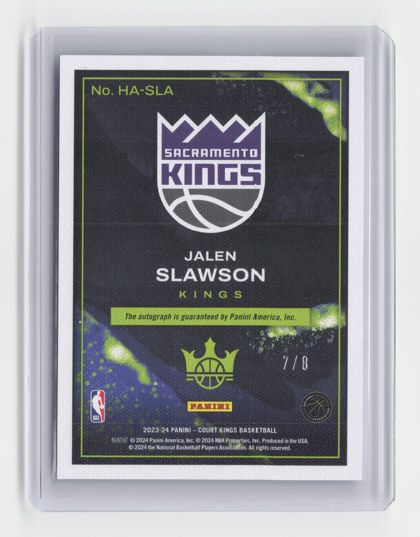 2023-24 JALEN SLAWSON Heir Apparent RC Autograph Pink 7/8 Court Kings #HA-SLA