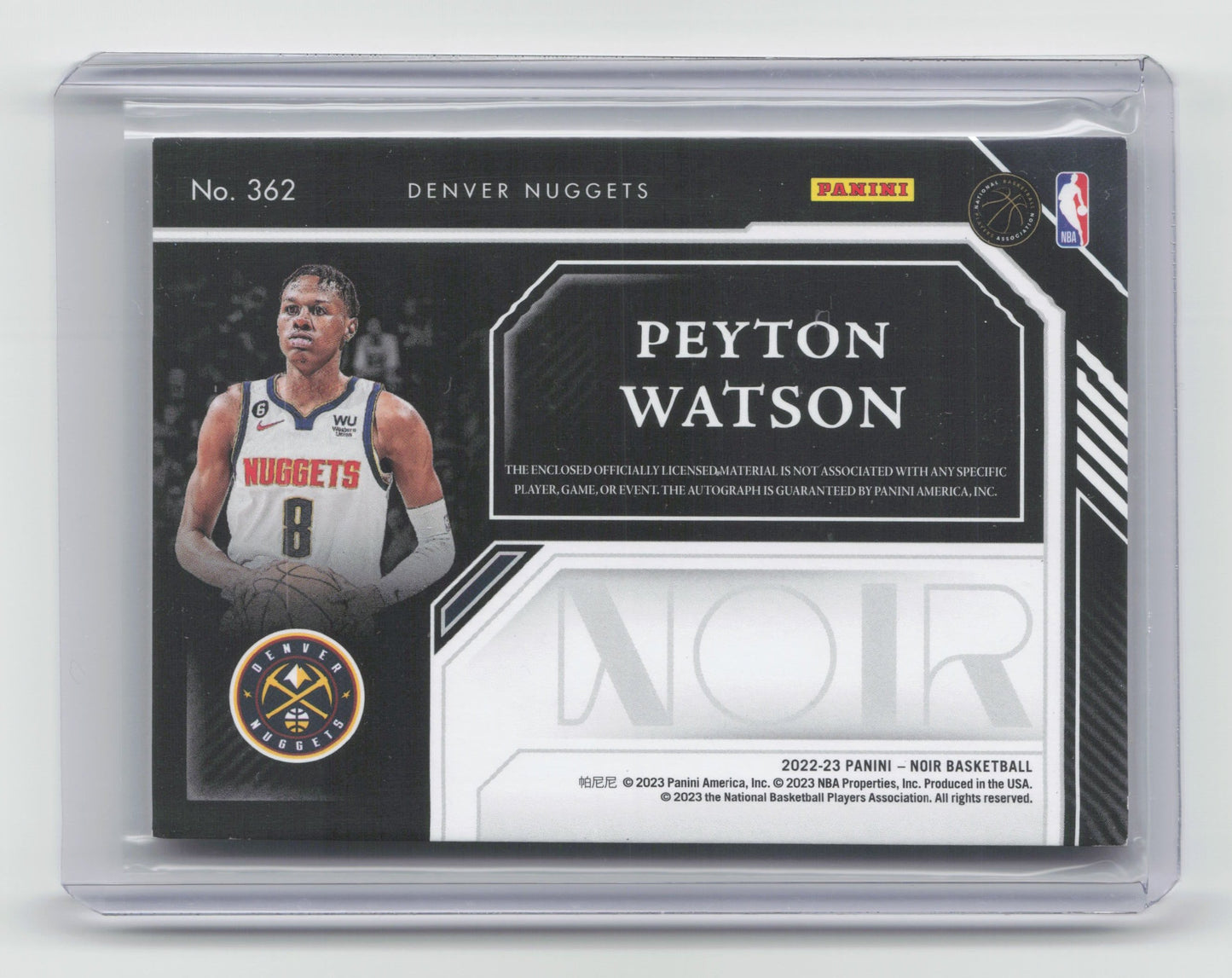 2022-23 PEYTON WATSON RPA Patch Autograph 53/99 Noir Nuggets #362