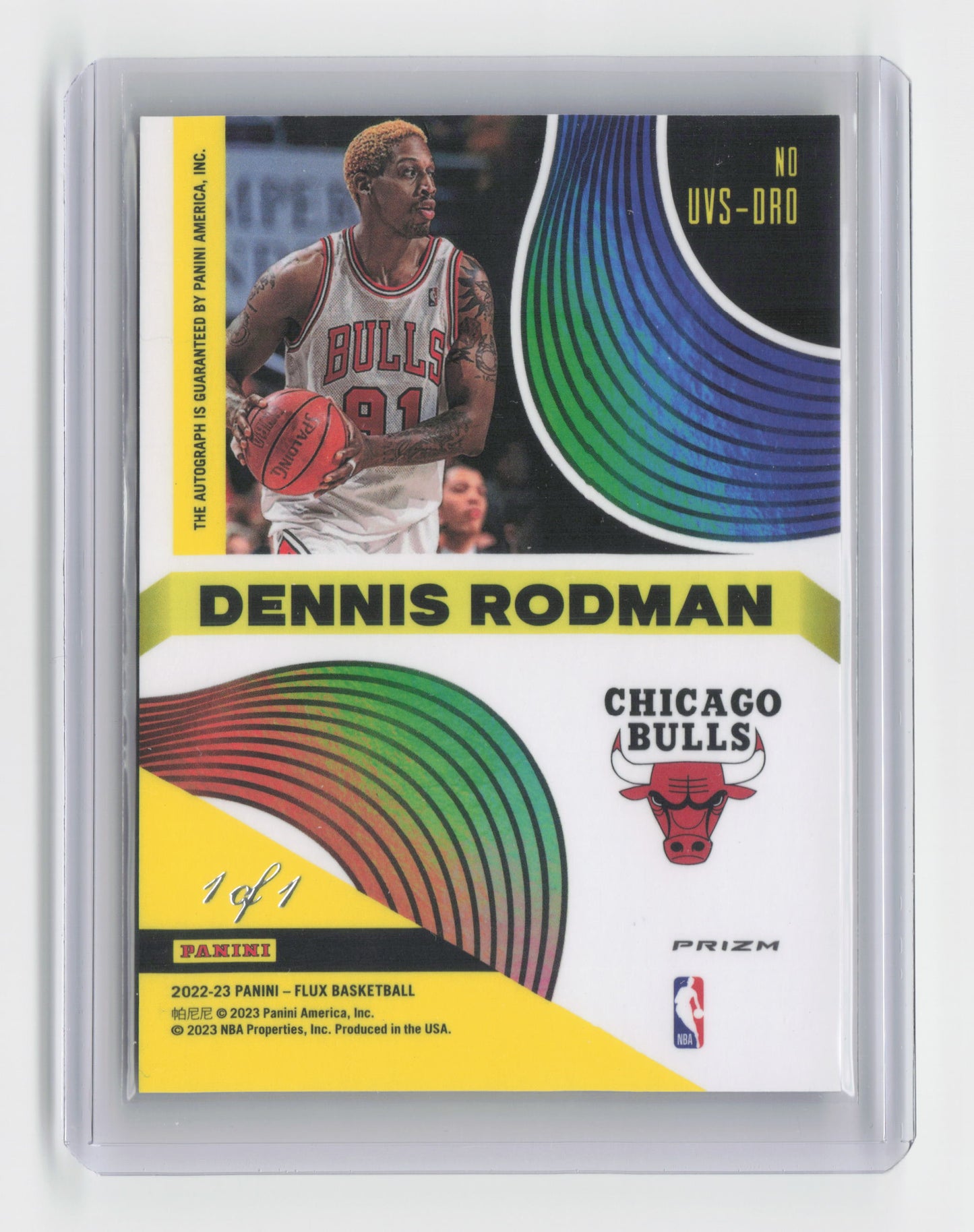 2022-23 DENNIS RODMAN Gold Vinyl 1/1 Autograph SSP Flux Bulls #UVS-DRO