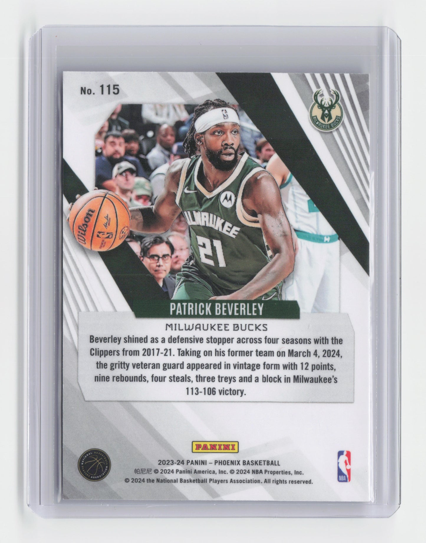 2023-24 PATRICK BEVERLEY Colour Burst SP - Phoenix - Bucks #115