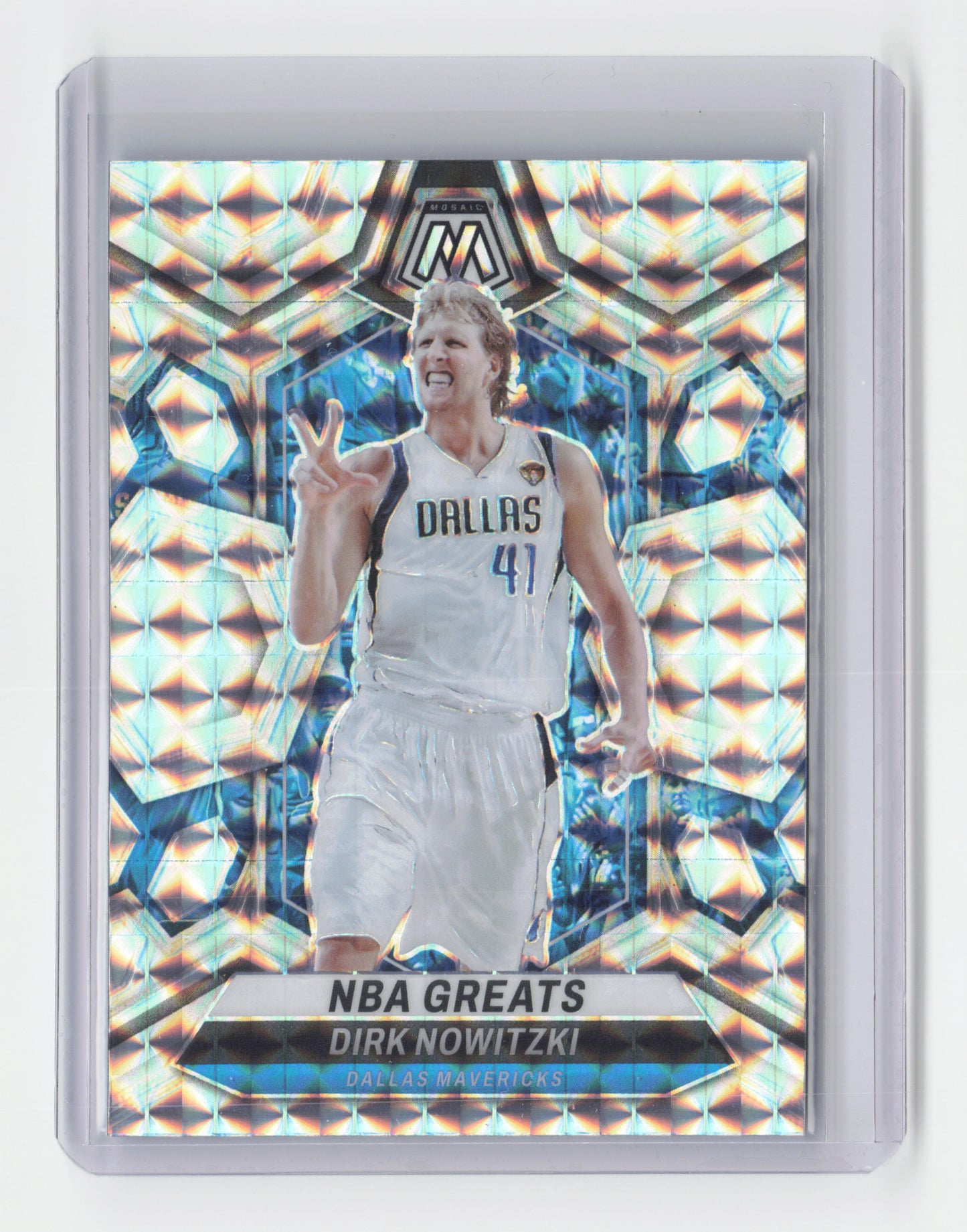 2023-24 DIRK NOWITZKI Silver Prizm Mosaic Mavericks #298
