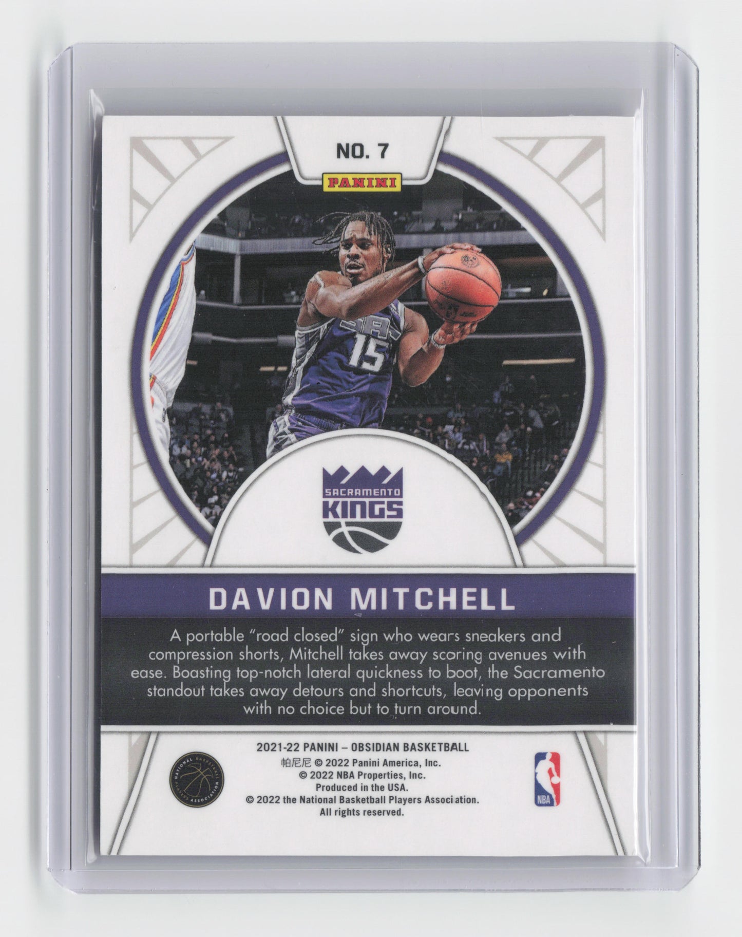 2021-22 DAVION MITCHELL Tunnel Vision Red Flood Obsidian Kings #7