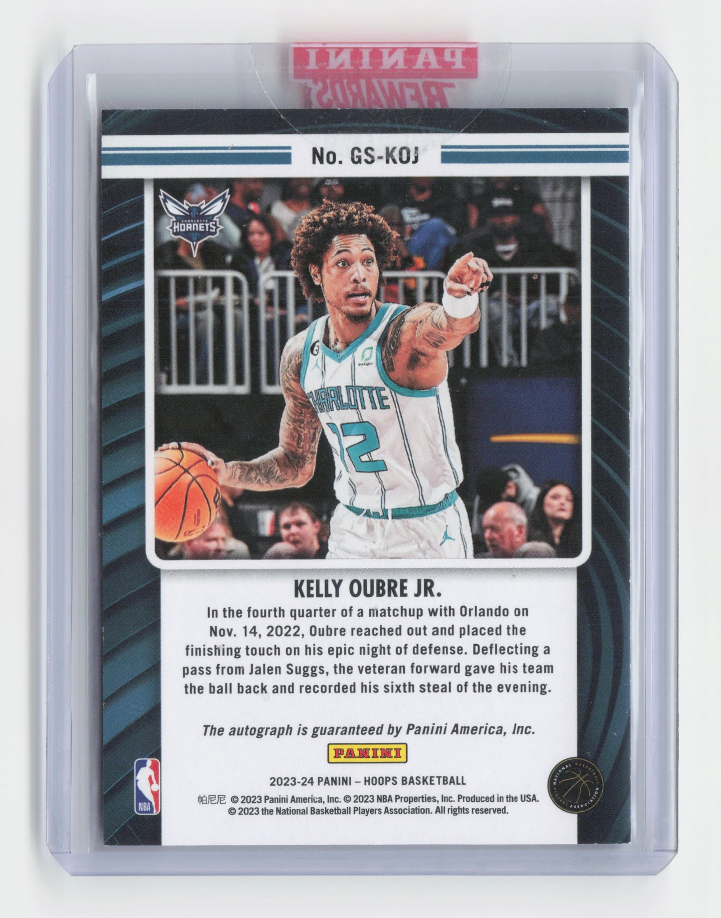 2023-24 KELLY OUBRE JR. Great Significance Autograph Hoops Hornets #GS-KOJ