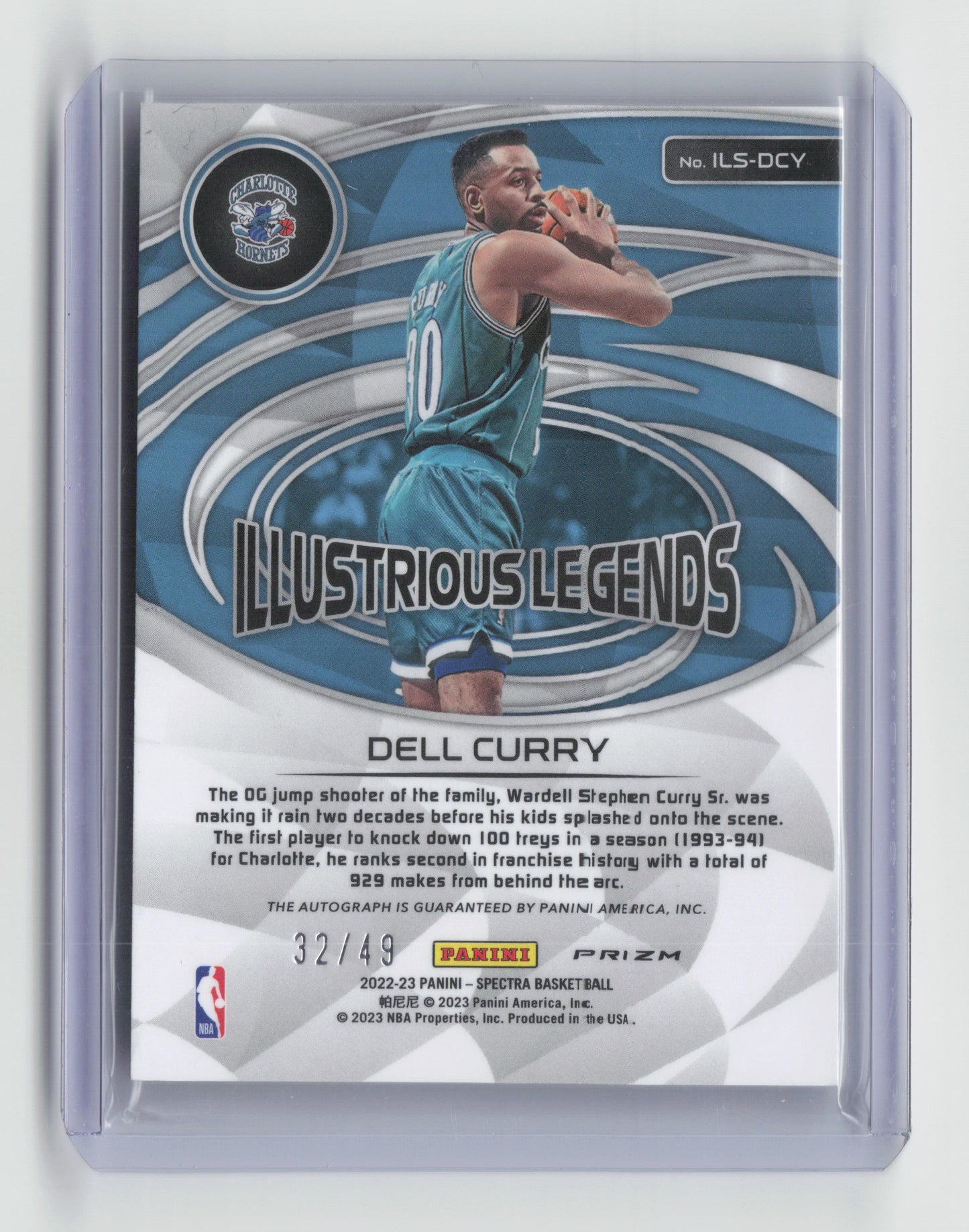 2022-23 DELL CURRY Illustrious Legends Astral 32/49 Spectra Hornets #ILS-DCY