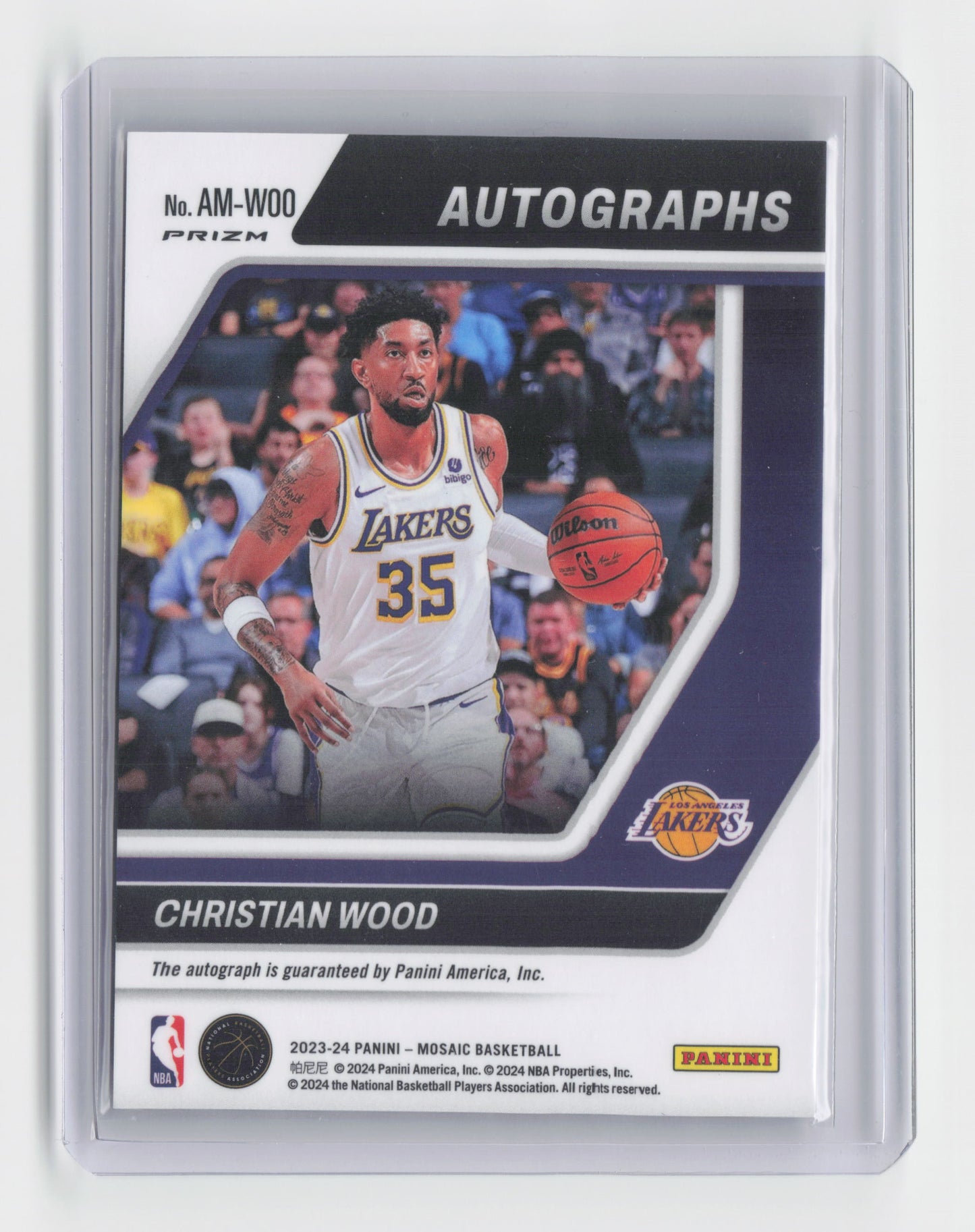 2023-24 CHRISTIAN WOOD Autographs Silver Prizm Mosaic Lakers #AM-WOO
