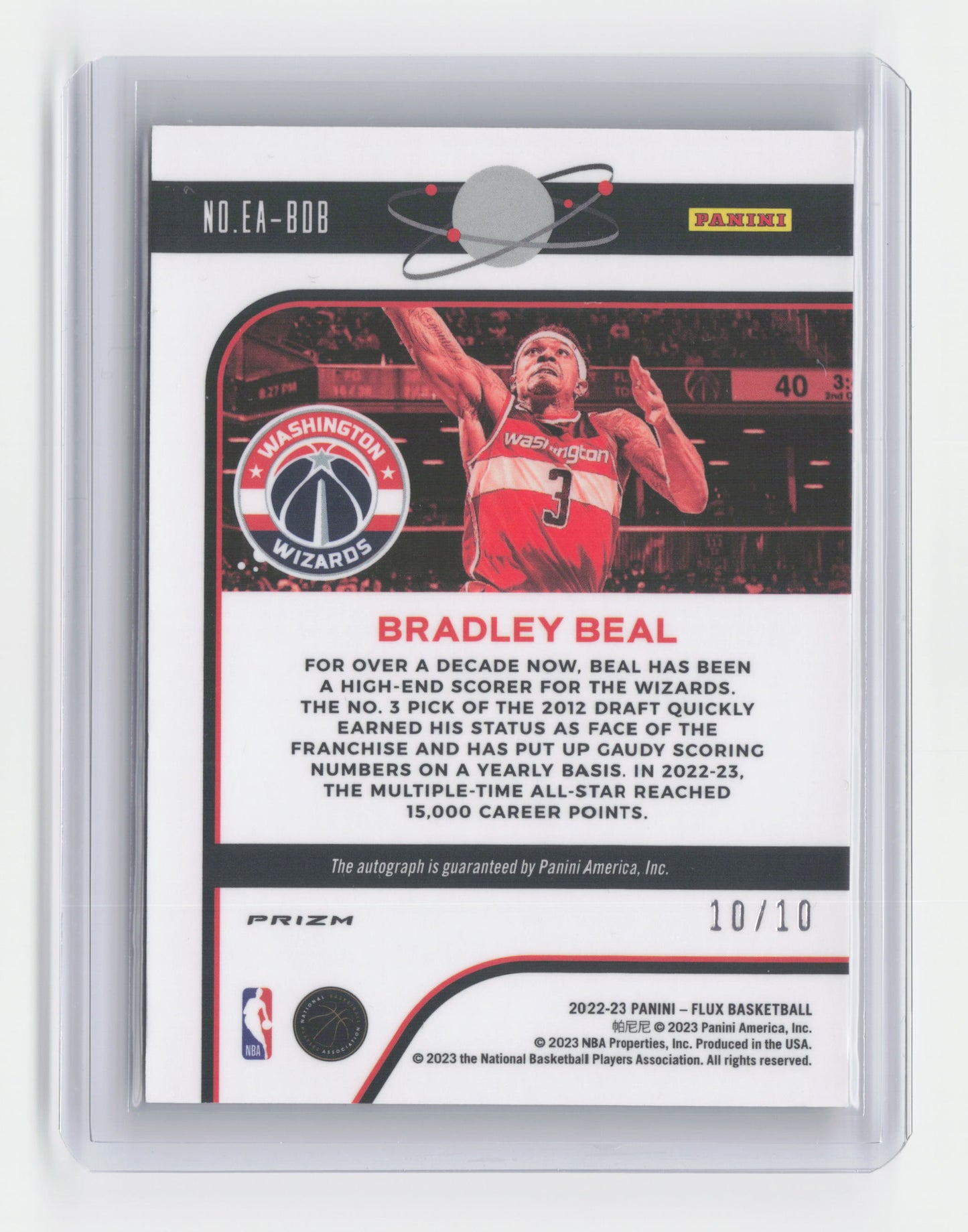 2022-23 BRADLEY BEAL Equinox Autograph Gold 10/10 Flux Wizards #EA-BOB