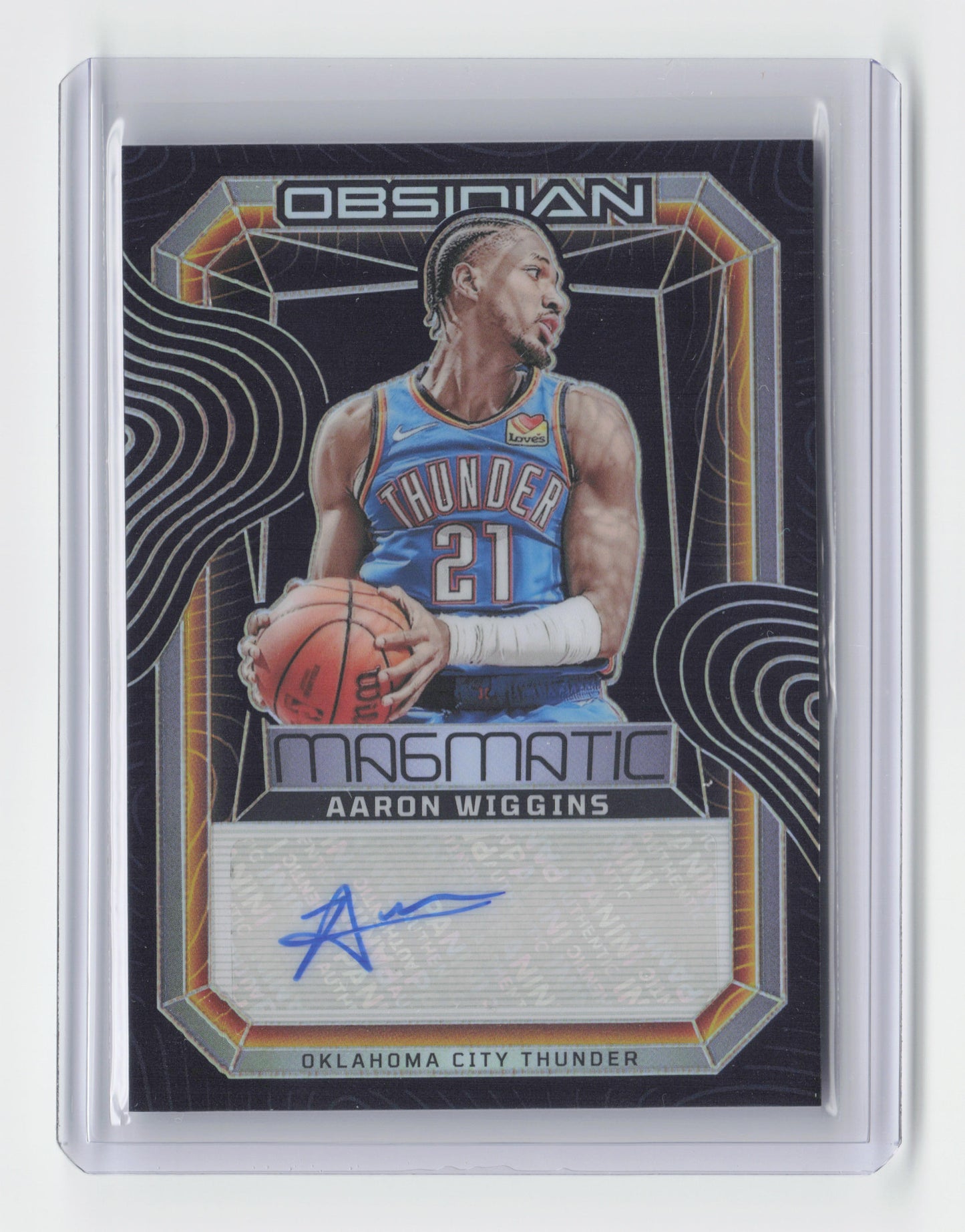 2023-24 AARON WIGGINS Magmatic Autograph 102/149 Obsidian OKC #MS-WIG