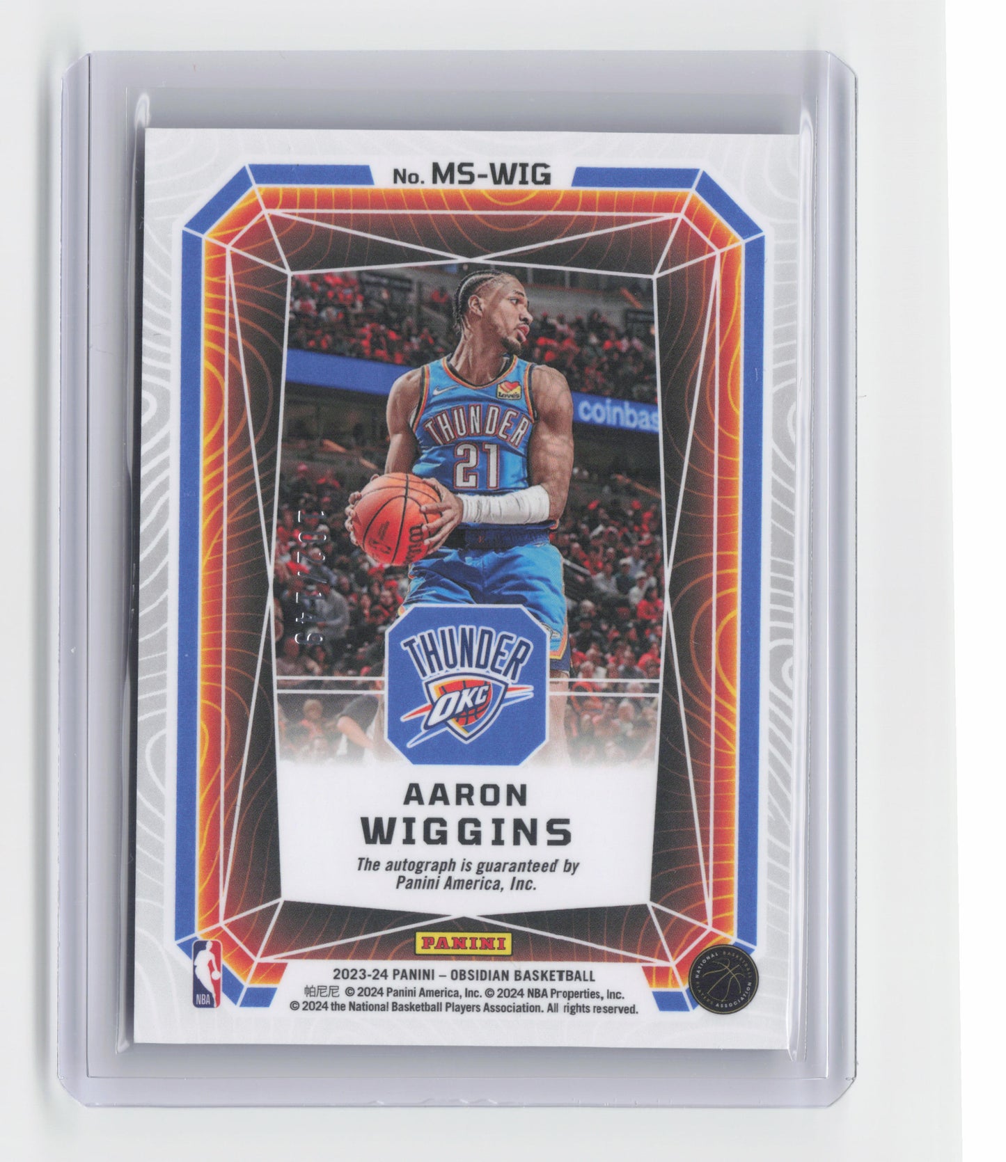 2023-24 AARON WIGGINS Magmatic Autograph 102/149 Obsidian OKC #MS-WIG