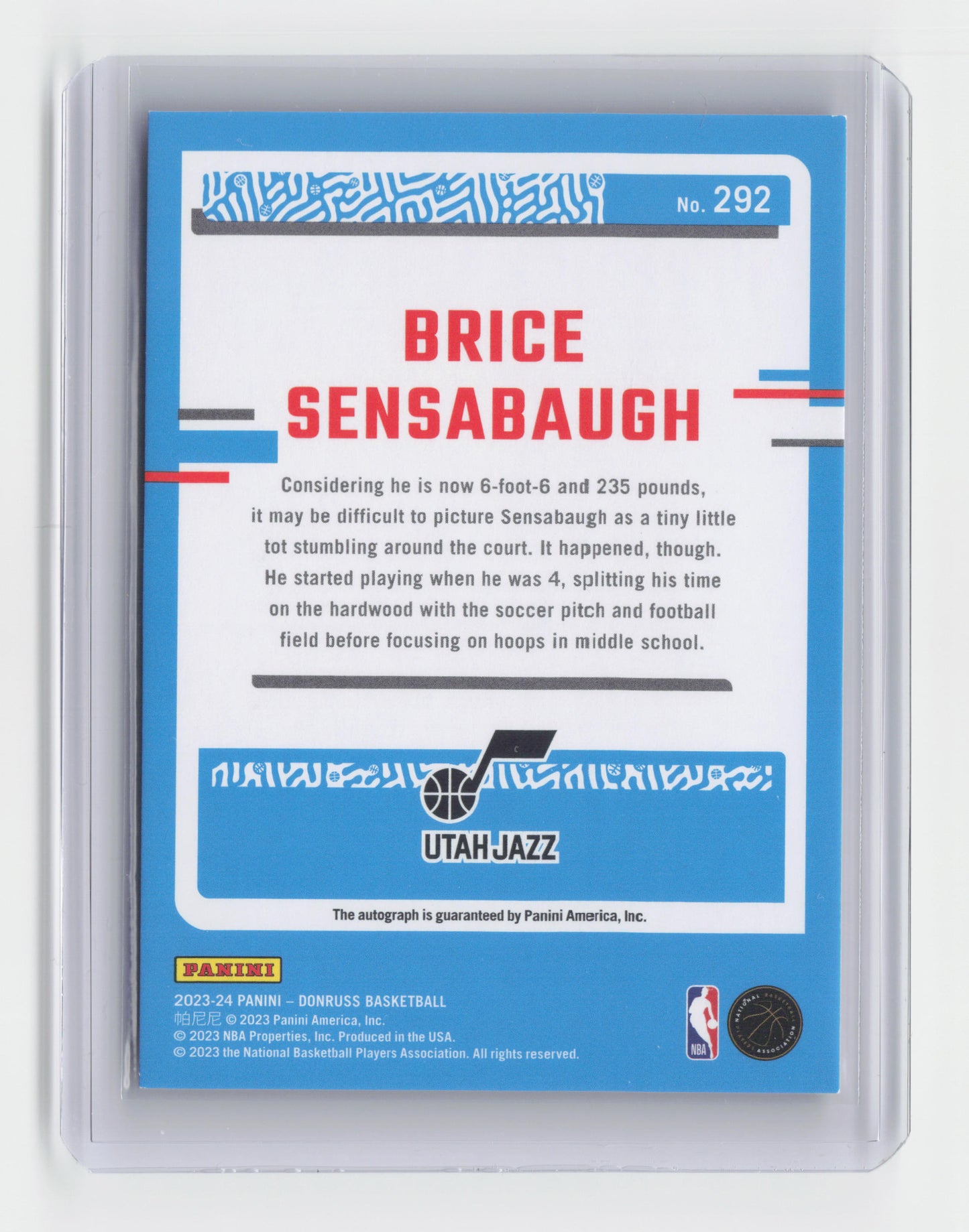 2023-24 BRICE SENSABAUGH Black/Gold 6/8 Mojo Choice Optic Jazz #292