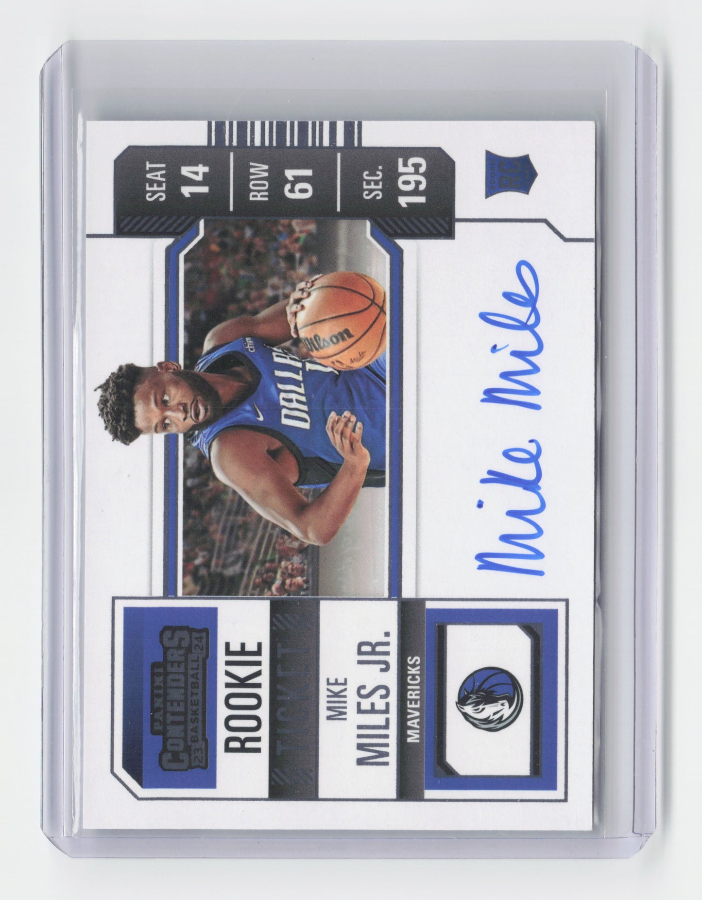 2023-24 MIKE MILES JR. Rookie Ticket Autograph RC Contenders Mavericks #114