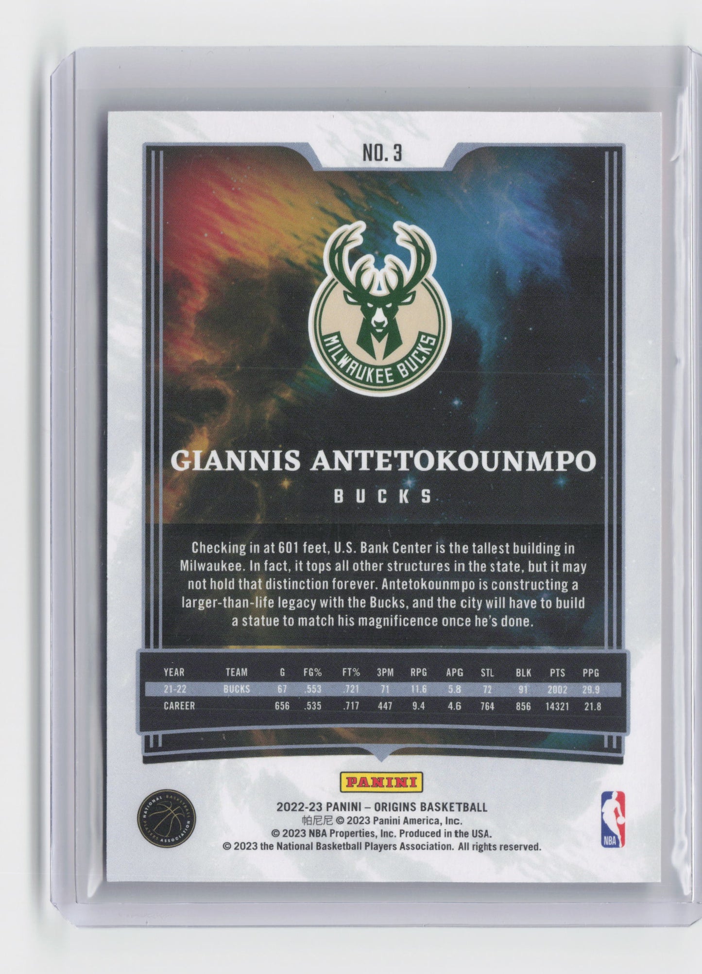 2022-23 GIANNIS ANTETOKOUNMPO Red 091/115 Origins Bucks #3