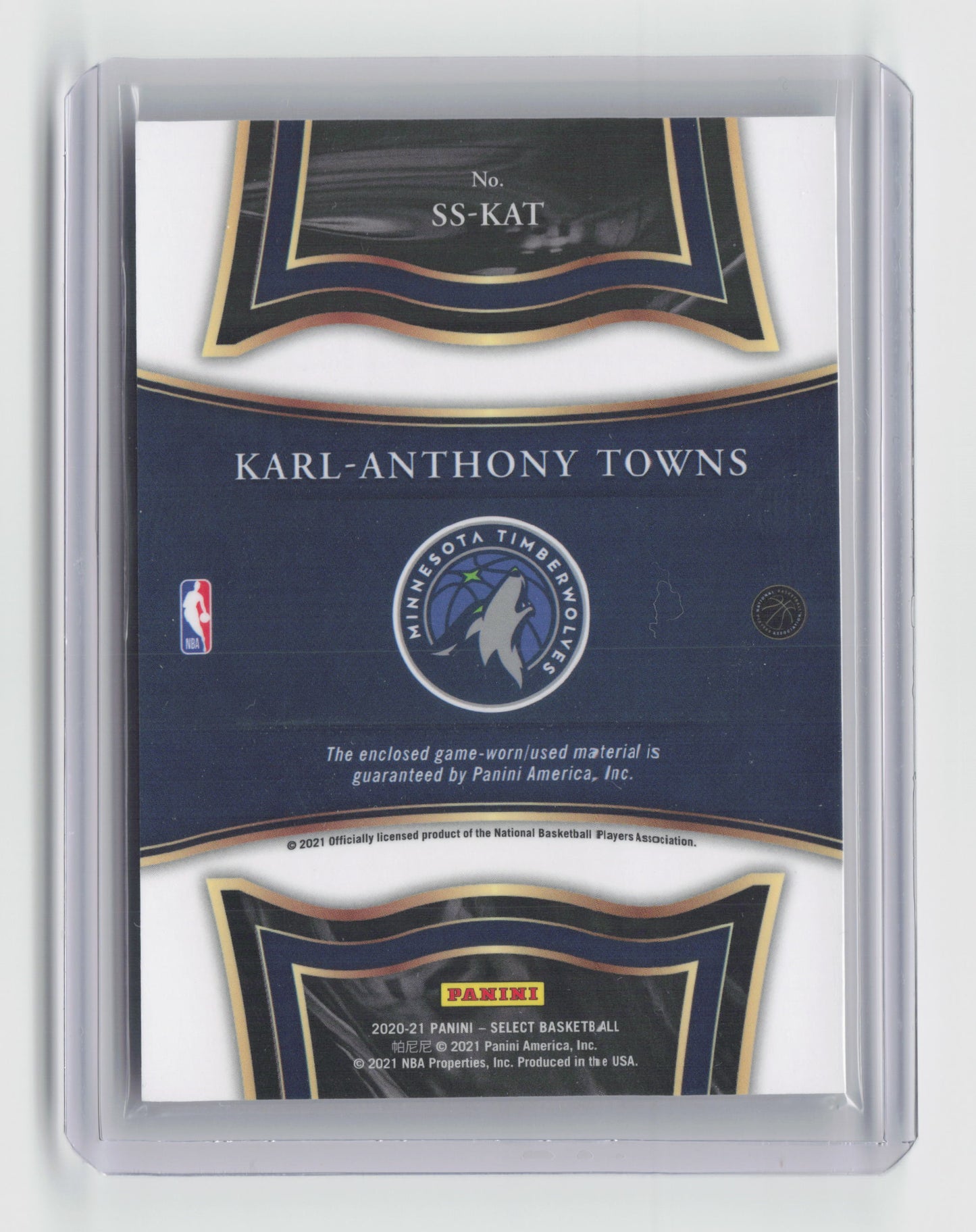 2020-21 KARL-ANTHONY TOWNES Game-Worn Patch Select Twolves #SS-KAT