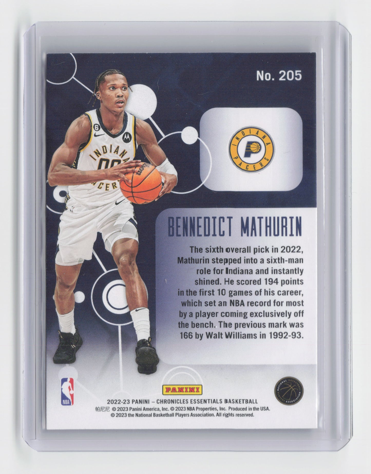 2022-23 BENNEDICT MATHURIN Essentials Pink RC Chronicles Pacers #205