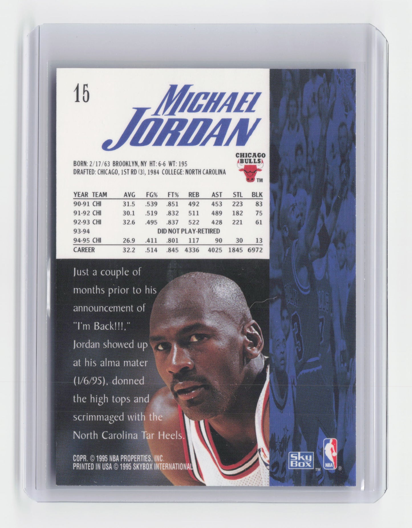 1995-96 MICHAEL JORDAN Skybox Premium #15