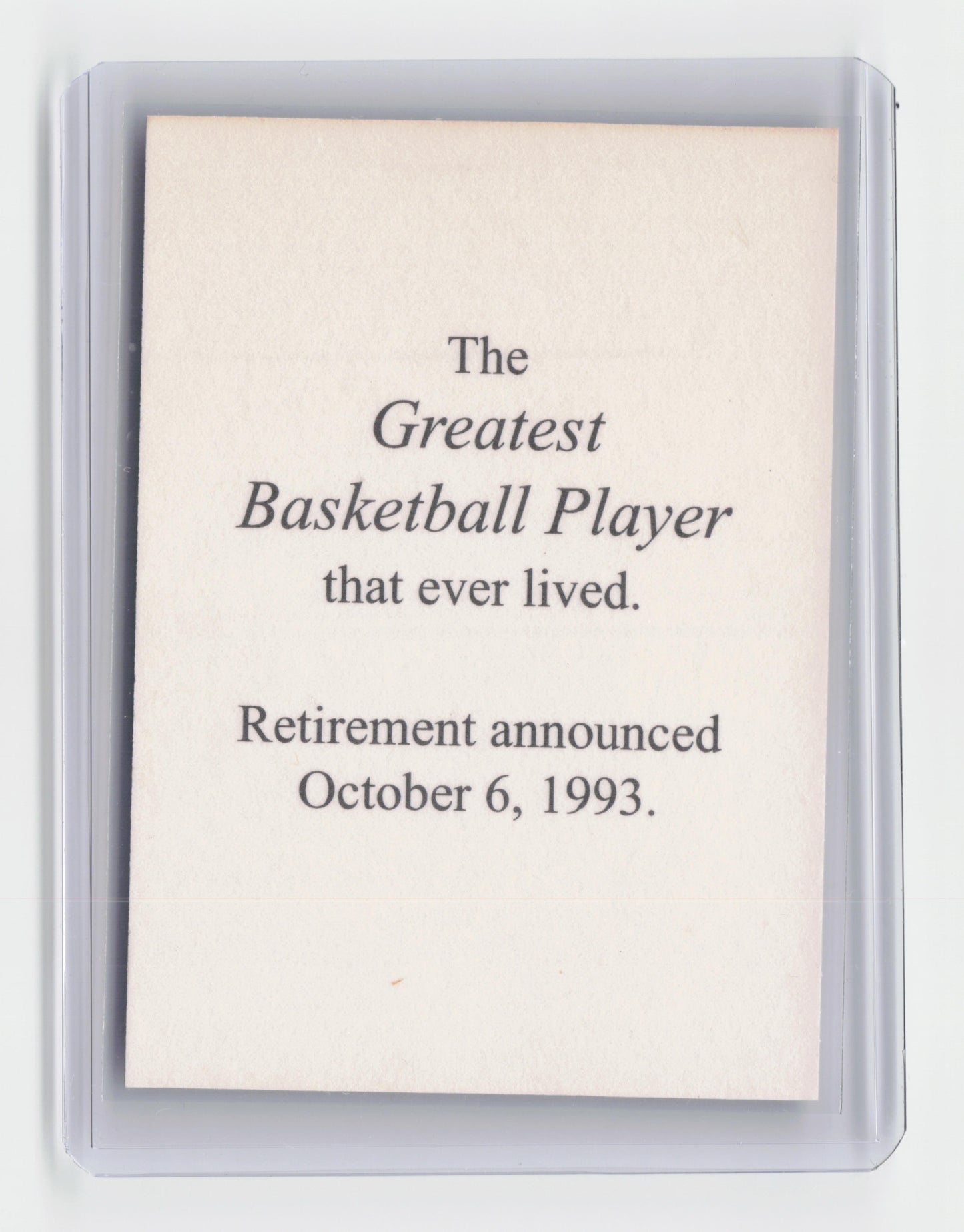 1993 MICHAEL JORDAN Greatest Ever Gold Foil Retirement Promo Card