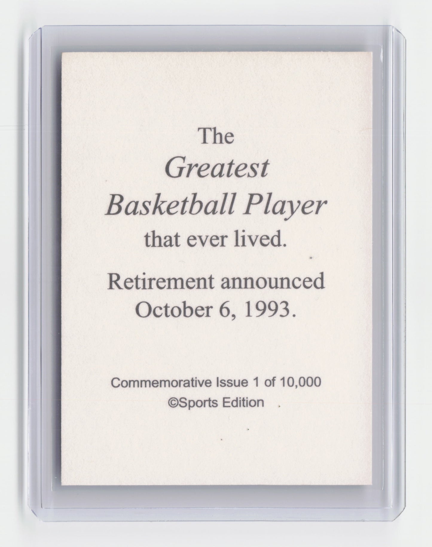 1993 MICHAEL JORDAN Greatest Ever Gold Foil Sports Edition Promo 1/10000