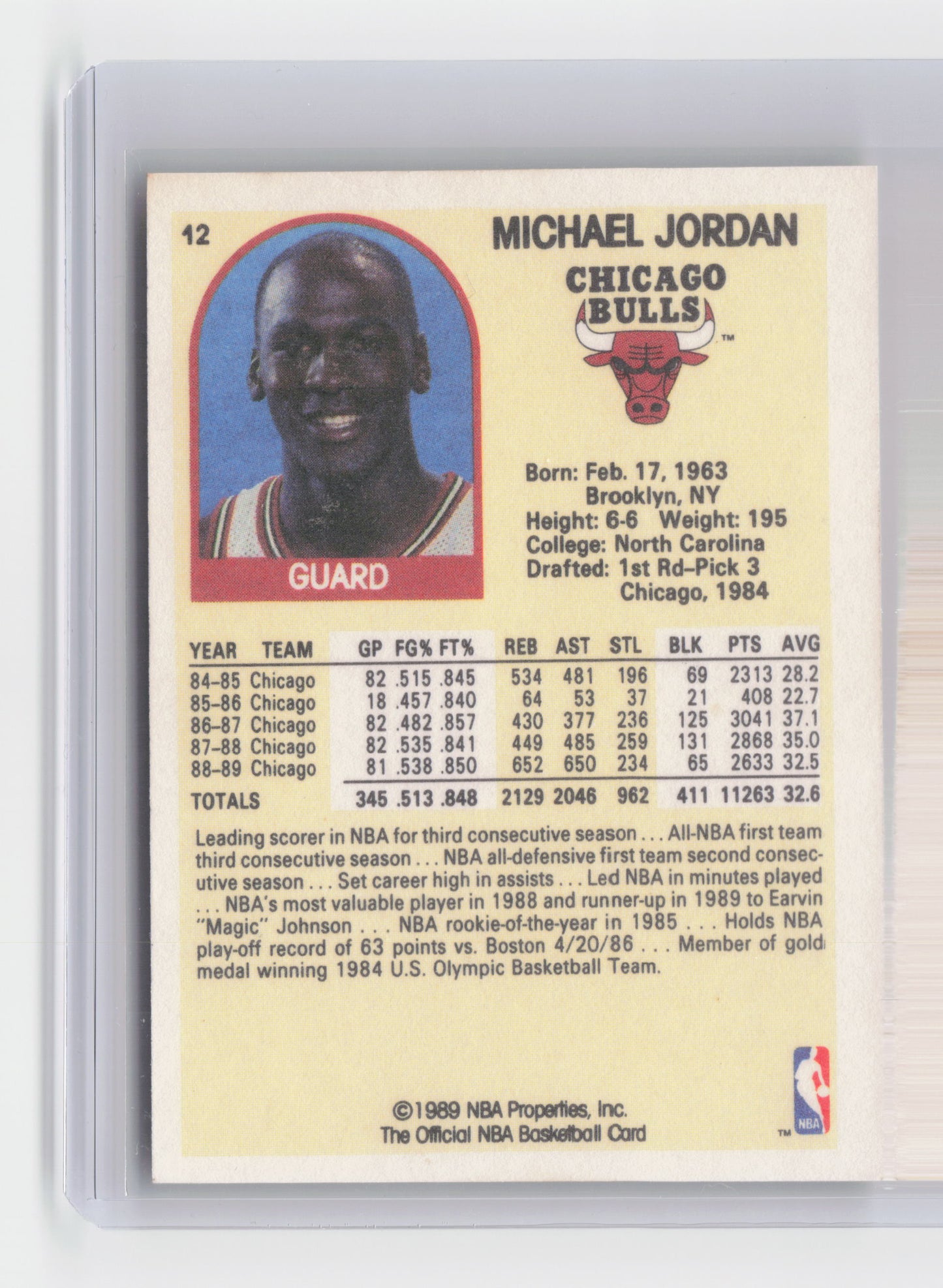 1989 MICHAEL JORDAN Yellow Variant #12 Hoops Upper Deck Bulls