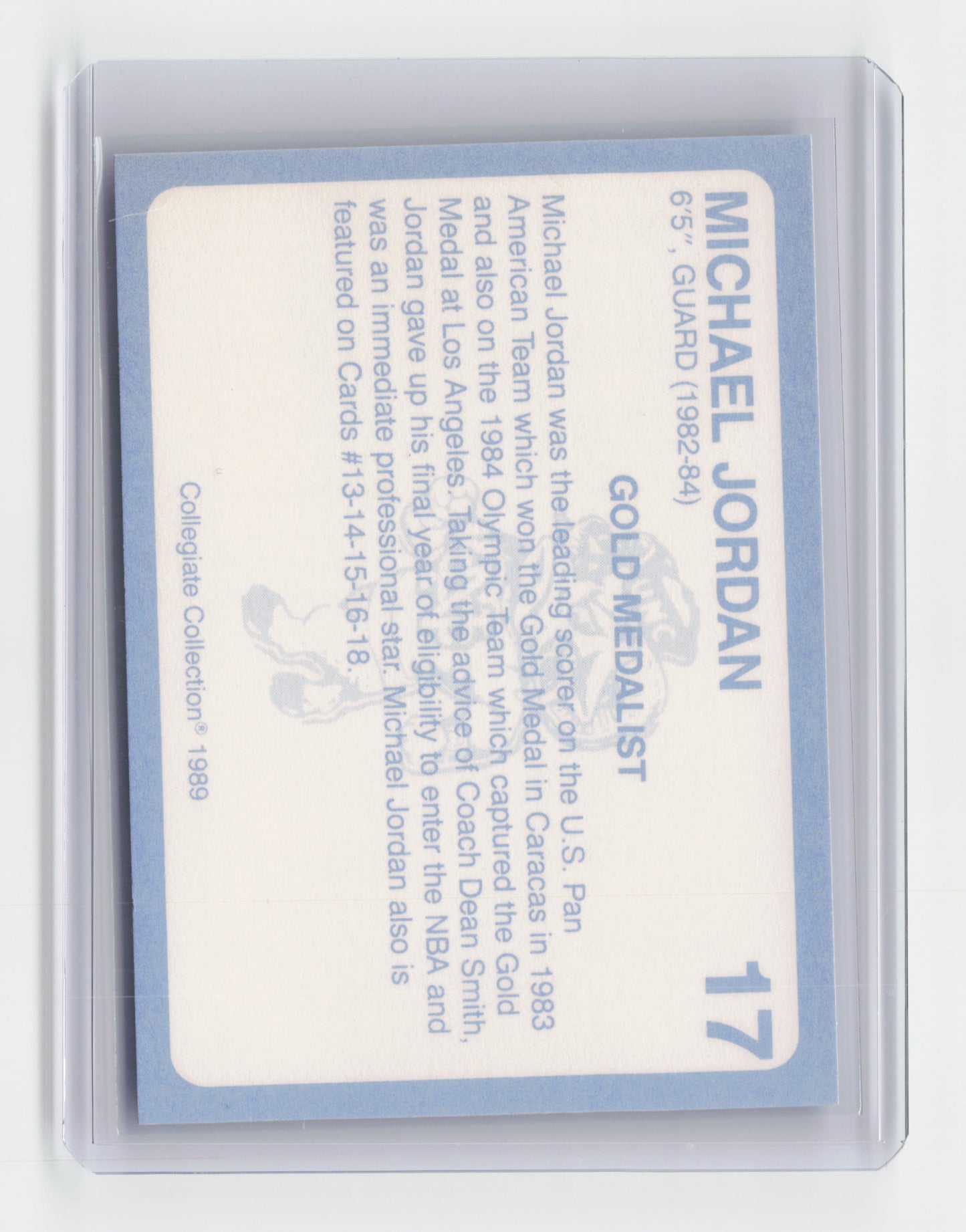 1989 MICHAEL JORDAN Carolina Collegiate Collection #17