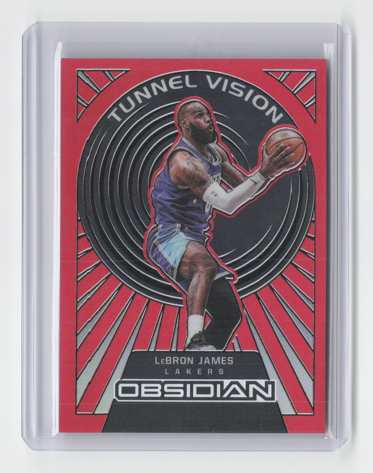 2021-22 LEBRON JAMES Tunnel Vision Red Flood Obsidian Lakers #6