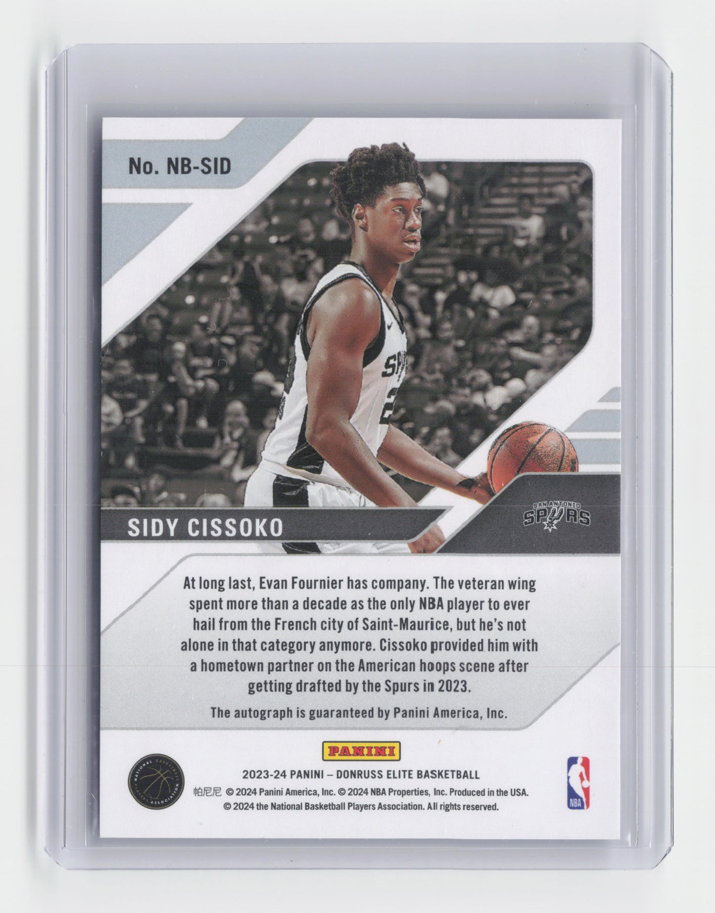 2023-24 SIDY CISSOKO New Breed Autograph Elite Spurs #NB-SID