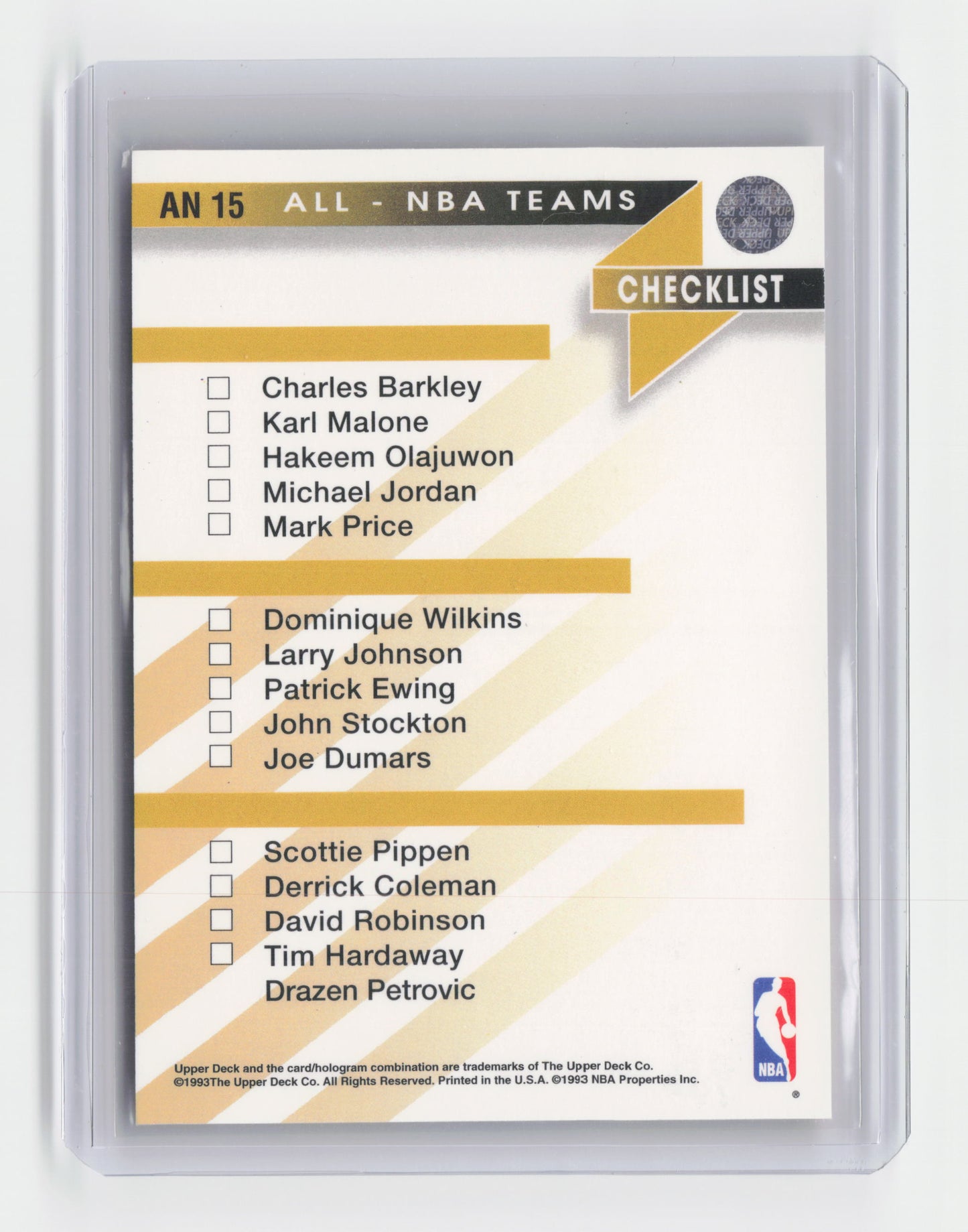 1993 MICHAEL JORDAN All-NBA Teams Upper Deck #15