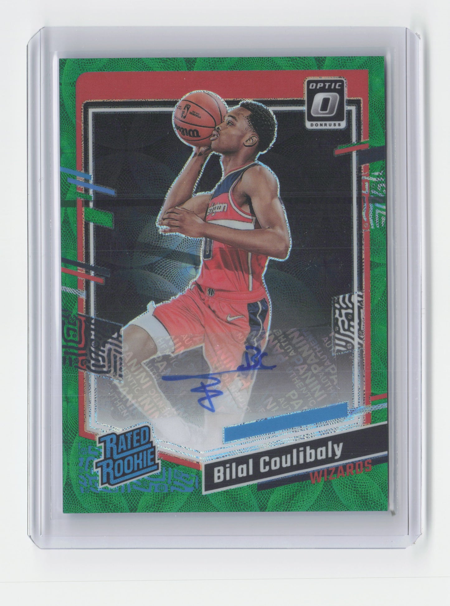 2023-24 BILAL COULIBALY Optic Green Autograph Wizards #295