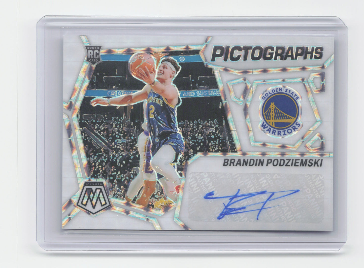 2023-24 BRANDON PODZIEMSKI White Rookie Pictographs 17/25 SP Mosaic #PM-POD